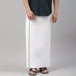 Men White Solid Cotton Dhoti